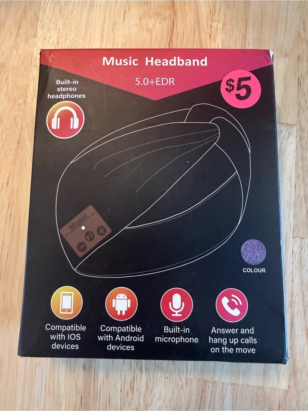 Wireless Music Headband Headphones - Purple